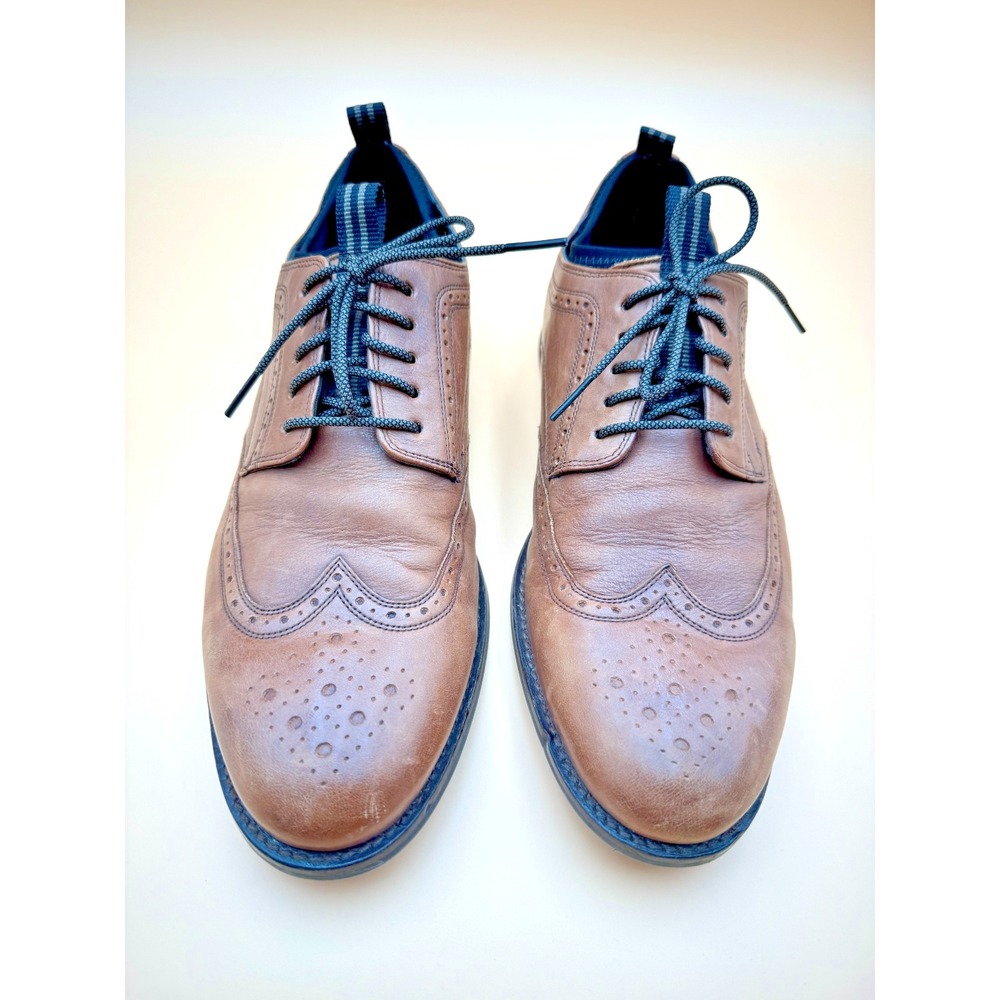 Cole Haan Tan Brown Wingtip Derbys with Black Laces